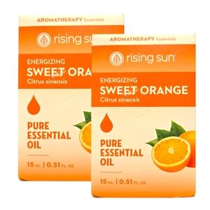 (2) Rising Sun Energizing Sweet Orange Pure Essential Oil, Citrus Sinensis 15 ml
